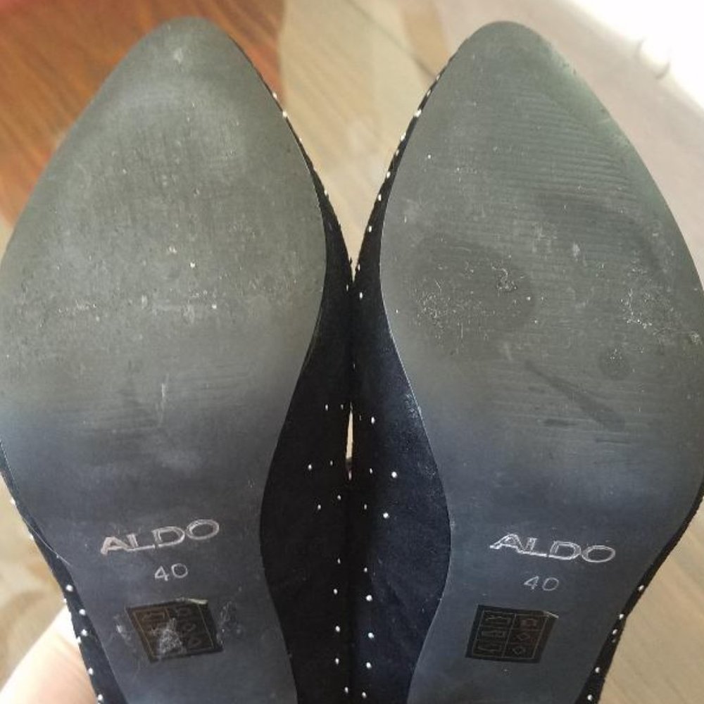 Aldo Black Suede Studded Heels - Picture 5 of 5